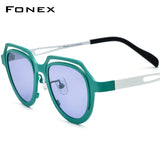 FONEX Pure Titanium Women Cat Eye Polarized Sunglasses F85813T