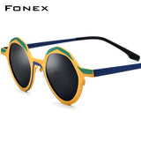 FONEX Titanium Men Small Polygon Polarized Sunglasses F85803T