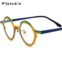 FONEX Pure Titanium Glasses Frame Women Polygon Eyeglasses F85803