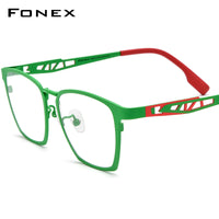 FONEX Pure Titanium Glasses Frame Men Square Eyeglasses F85839