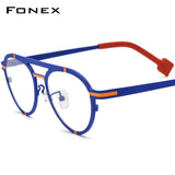 FONEX Pure Titanium Glasses Frame Women Cat Eye Eyeglasses F85841