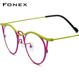 FONEX Pure Titanium Glasses Frame Women Cat Eye Eyeglasses F85846