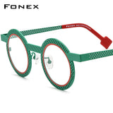 FONEX Titanium Glasses Frame Women Round Eyeglasses F85821