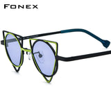 FONEX Titanium Sunglasses Men Polygon Polarized F85859T