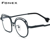 FONEX Titanium Glasses Frame Men Irregular Eyeglasses F85868