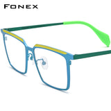 FONEX Pure Titanium Glasses Frame Men Square Eyeglasses F85790