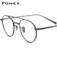 FONEX Pure Titanium Glasses Frame Men Pilot Eyeglasses N-020R