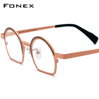 FONEX Pure Titanium Glasses Frame Women Round Eyeglasses F85840