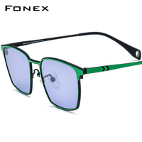 FONEX Titanium Polarized Sunglasses Men Square F85856T