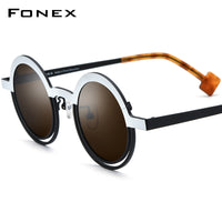 FONEX Titanium  Women Round Polarized Sunglasses F85822T