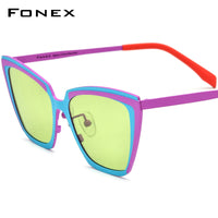 FONEX Titanium Women Cat Eye Polarized Sunglasses F85809T