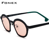 FONEX Pure Titanium Women Cat Eye Polarized Sunglasses F85828T