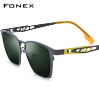 FONEX Pure Titanium Men Square Polarized Sunglasses F85839T