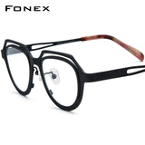 FONEX Pure Titanium Glasses Frame Women Cat Eye Eyeglasses F85813