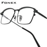 FONEX Titanium Glasses Frame Men Square Eyeglasses 85927