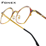 FONEX Pure Titanium Glasses Frame Women Cat Eye Eyeglasses 85937