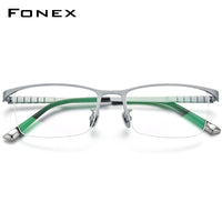 FONEX Kính Titan Gọng Kính Mắt Vuông Nam F85640