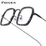 FONEX Acetate Titanium Glasses Frame Men Square Eyeglasses 85894