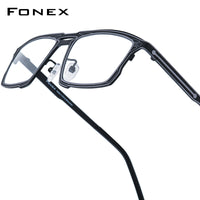 FONEX Pure Titanium Glasses Frame Men Square Eyeglasses 85925