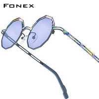 FONEX Men Titanium Polarized Sunglasses Polygon F85888T