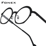 FONEX Pure Titanium Glasses Frame Women Oval Eyeglasses 85926