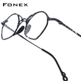 FONEX Pure Titanium Glasses Frame Women Oval Eyeglasses 85936