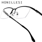 FONEX HONILLESI Titanium Glasses Frame Men Semi Rimless Eyeglasses 7306