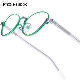 FONEX Acetate Titanium Glasses Frame Men Cat Eye Eyeglasses 85897
