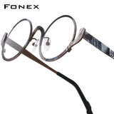FONEX Pure Titanium Glasses Frame Women Round Eyeglasses 85935
