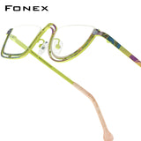 FONEX Pure Titanium Glasses Frame Women Round Eyeglasses 85898