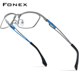FONEX Pure Titanium Glasses Frame Men Square Eyeglasses F85775
