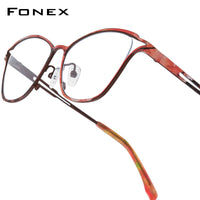 FONEX Pure Titanium Glasses Women Cat Eye Eyeglasses 85922
