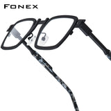 FONEX Pure Titanium Glasses Frame Men Square Eyeglasses 85910