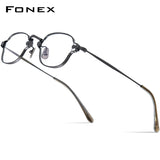 FONEX Pure Titanium Glasses Frame Men Square Eyeglasses KMN-186