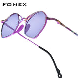 FONEX Titanium Women Cat Eye Polarized Sunglasses 85936T