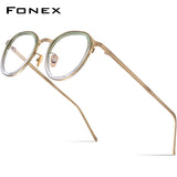 FONEX Acetate Titanium Glasses Frame Men Square Eyeglasses IE-011