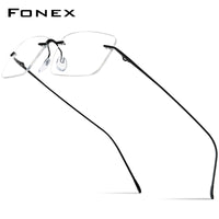 FONEX B Titanium Glasses Frame Men Brand Rimless Eyeglasses F85870