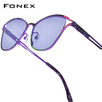 FONEX Titanium Women Cat Eye Polarized Sunglasses 85922T