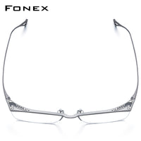 FONEX Titanium Glasses Frame Men Semi Rimless Square Eyeglasses 85920