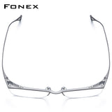 FONEX Titanium Glasses Frame Men Semi Rimless Square Eyeglasses 85920