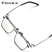 FONEX Titanium Glasses Frame Men Square Eyeglasses 401T