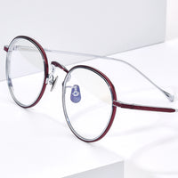 FONEX Pure Titanium Glasses Frame Women Round Eyeglasses LO-06