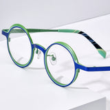 FONEX Pure Titanium Glasses Frame Women Round Eyeglasses F85774