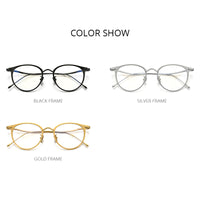 FONEX Titanium Glasses Frame Men Round Eyeglasses 8509