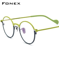 FONEX Titanium Glasses Frame Women Round Eyeglasses F85903