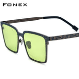 FONEX Pure Titanium Men Square Polarized Sunglasses F85875T