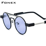 FONEX Pure Titanium Women Round Polarized Sunglasses F85831T