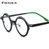 FONEX Pure Titanium Glasses Frame Women Polygon Eyeglasses F85803