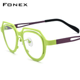 FONEX Pure Titanium Glasses Frame Women Cat Eye Eyeglasses F85813