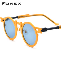 FONEX Pure Titanium Women Round Polarized Sunglasses F85833T